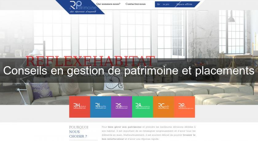 Conseils en gestion de patrimoine et placements