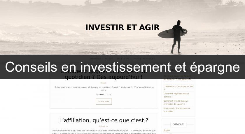 Conseils en investissement et épargne