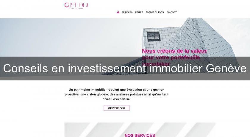 Conseils en investissement immobilier Genève