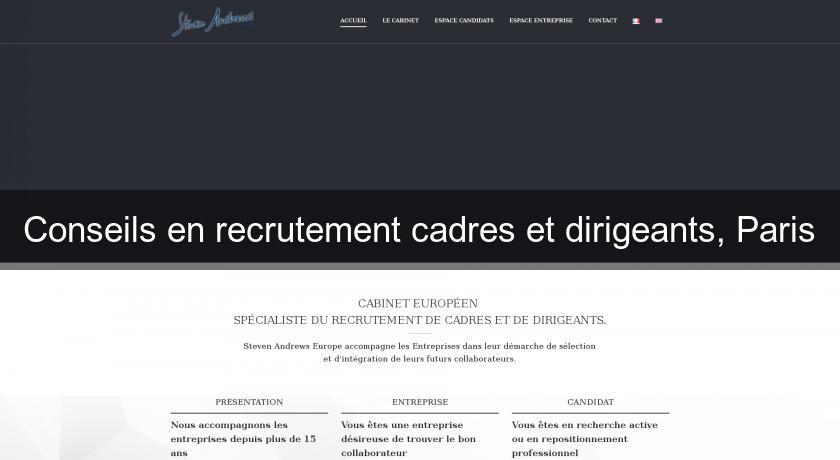 Conseils en recrutement cadres et dirigeants, Paris