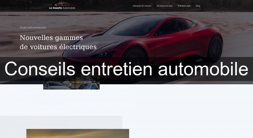 Conseils entretien automobile