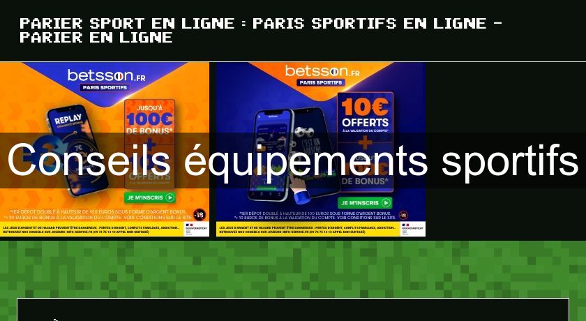 Conseils équipements sportifs