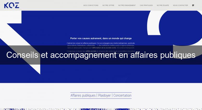 Conseils et accompagnement en affaires publiques