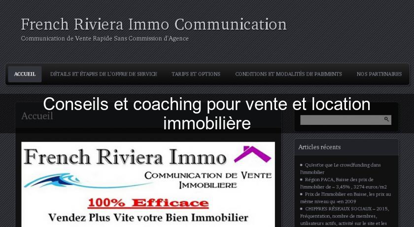 Conseils et coaching pour vente et location immobilière Conseils et coaching pour vente et location immobilière