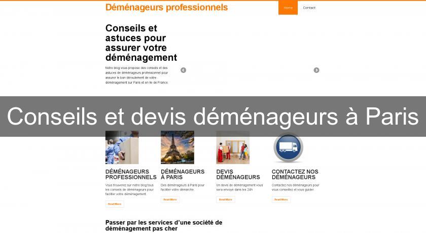 Conseils et devis déménageurs à Paris Conseils et devis déménageurs à Paris