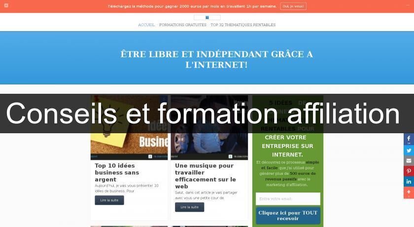 Conseils et formation affiliation Conseils et formation affiliation