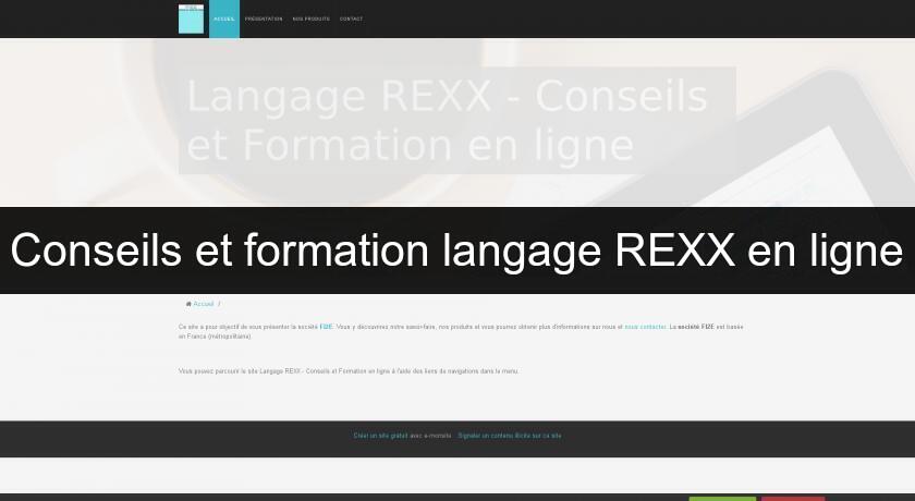 Conseils et formation langage REXX en ligne