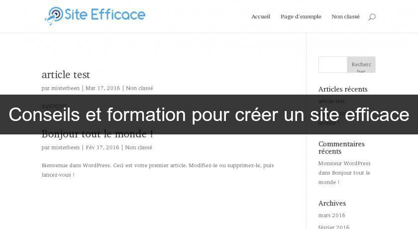 Conseils et formation pour créer un site efficace