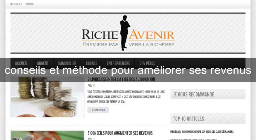 conseils et méthode pour améliorer ses revenus conseils et méthode pour améliorer ses revenus