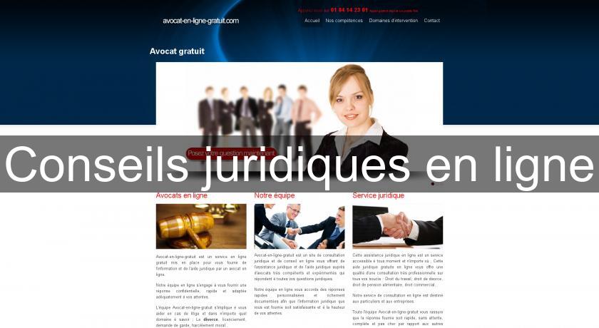 Conseils juridiques en ligne Conseils juridiques en ligne