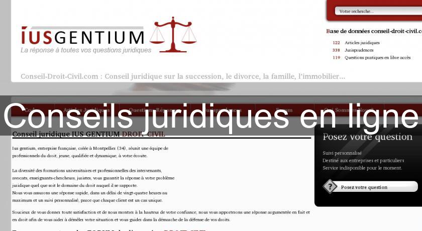 Conseils juridiques en ligne Conseils juridiques en ligne