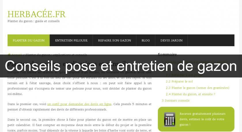 Conseils pose et entretien de gazon Conseils pose et entretien de gazon