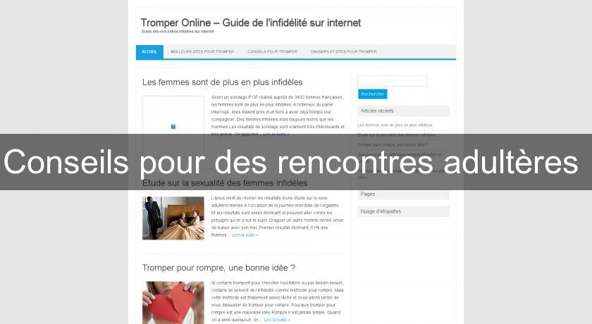 Conseils pour des rencontres adultères Conseils pour des rencontres adultères
