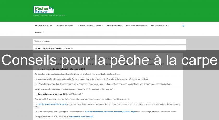 Conseils pour la pêche à la carpe