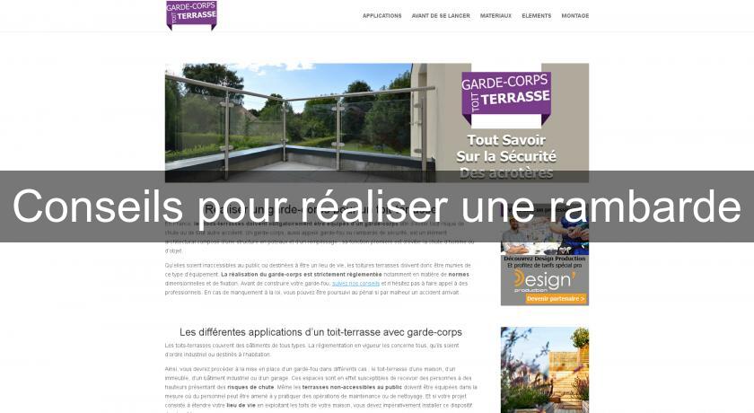 Conseils pour réaliser une rambarde Conseils pour réaliser une rambarde