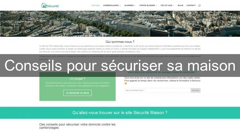 Conseils pour sécuriser sa maison