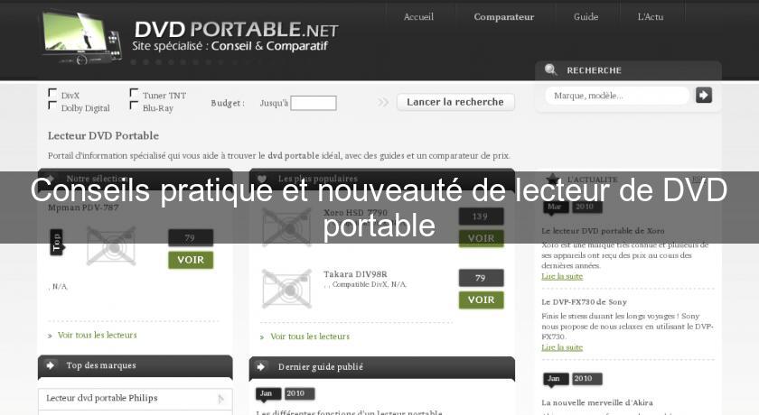 Conseils pratique et nouveauté de lecteur de DVD portable