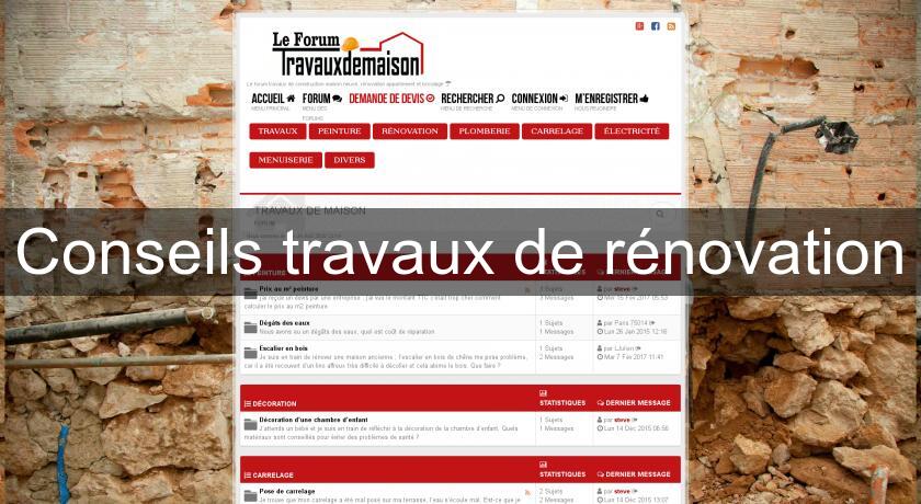 Conseils travaux de rénovation Conseils travaux de rénovation