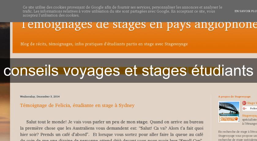 conseils voyages et stages étudiants