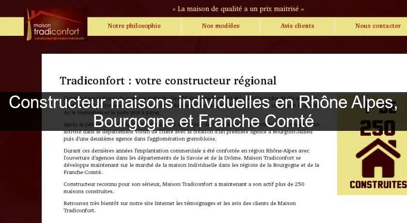 Constructeur maisons individuelles en Rhône Alpes, Bourgogne et Franche Comté