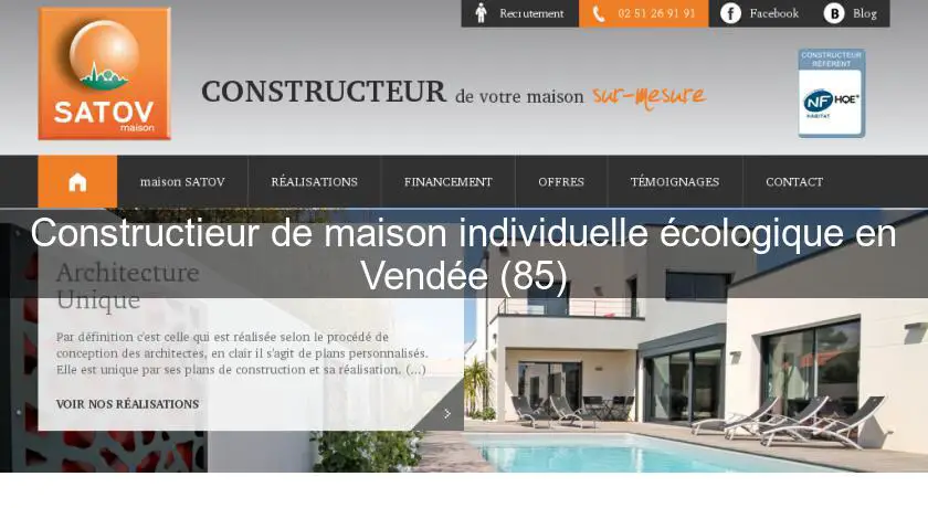 Constructieur de maison individuelle écologique en Vendée (85)