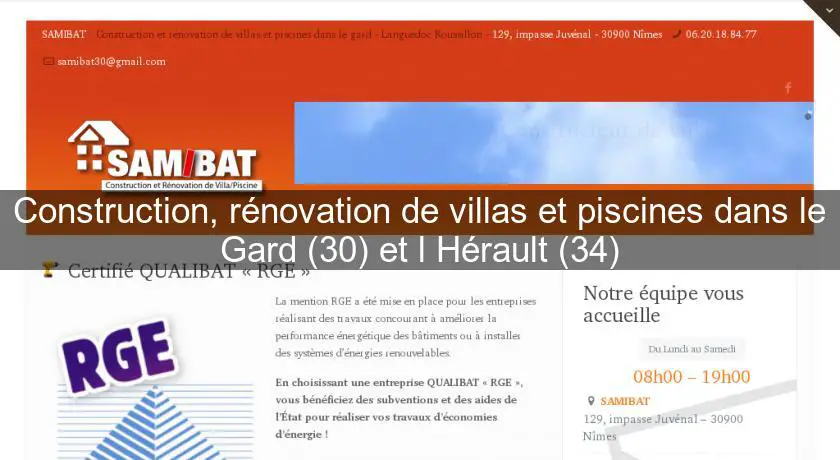 Construction, rénovation de villas et piscines dans le Gard (30) et l'Hérault (34)