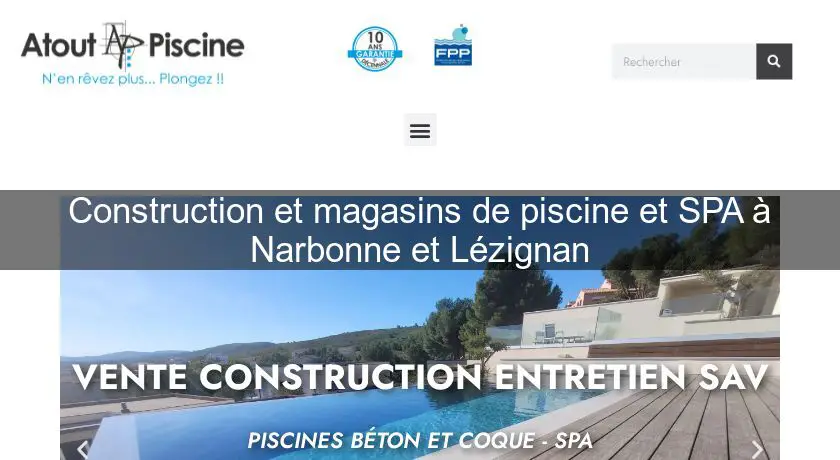 Construction et magasins de piscine et SPA à Narbonne et Lézignan