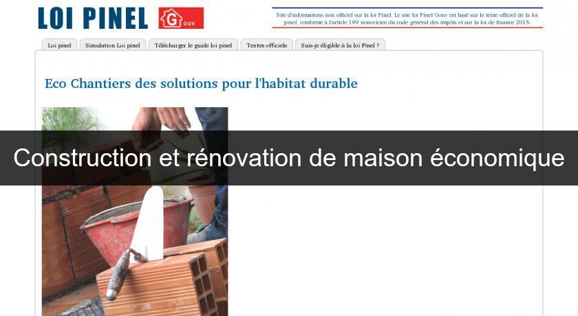 Construction et rénovation de maison économique Construction et rénovation de maison économique