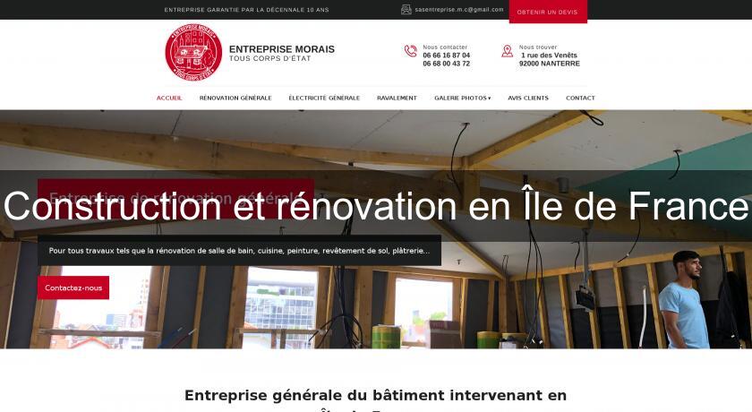 Construction et rénovation en Île de France