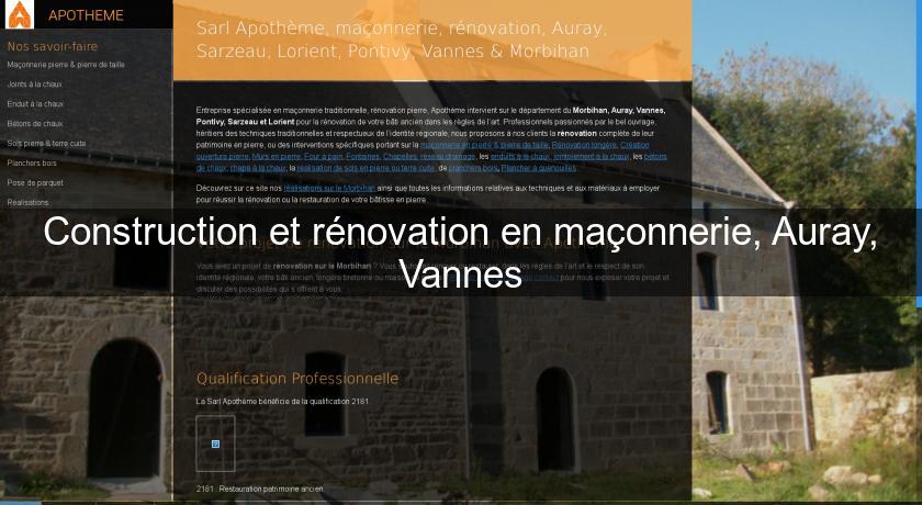 Construction et rénovation en maçonnerie, Auray, Vannes