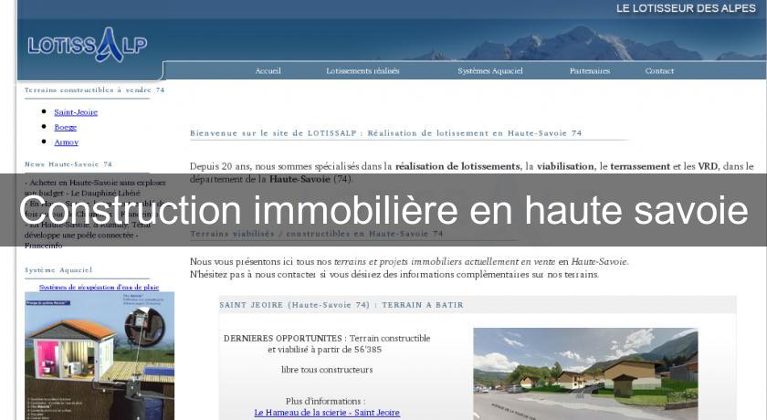 Construction immobilière en haute savoie