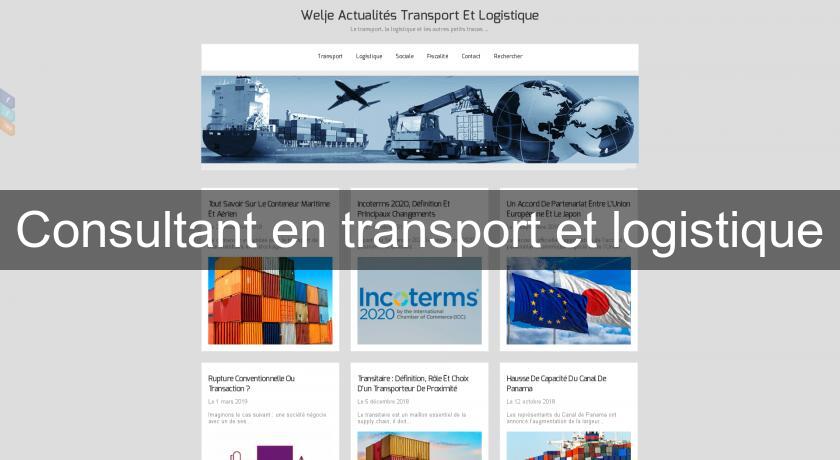 Consultant en transport et logistique Consultant en transport et logistique
