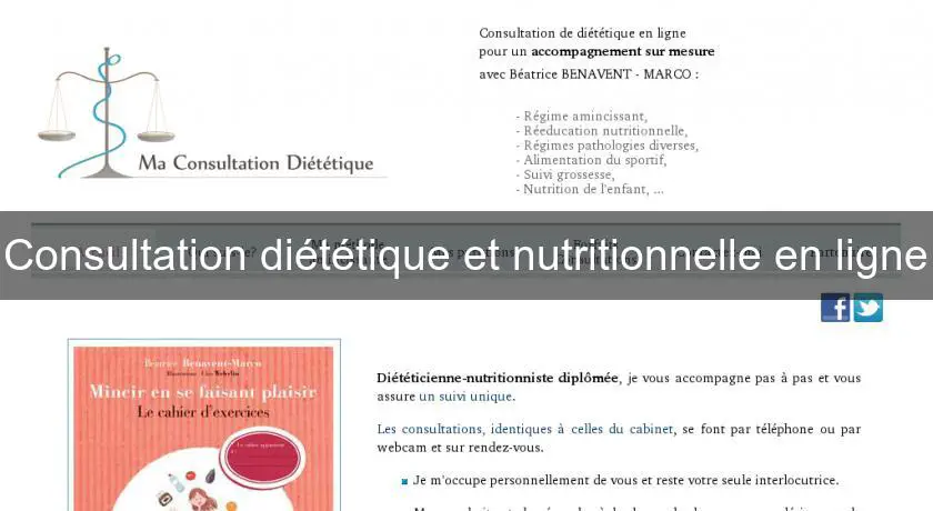 Consultation diététique et nutritionnelle en ligne