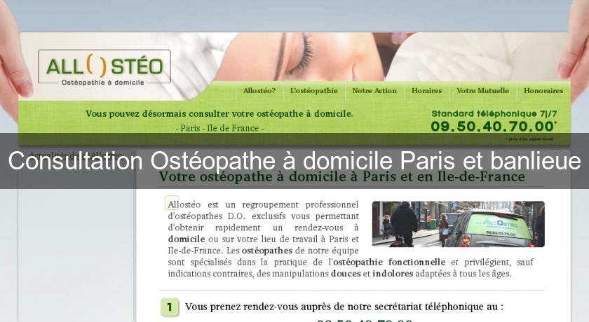 Consultation Ostéopathe à domicile Paris et banlieue