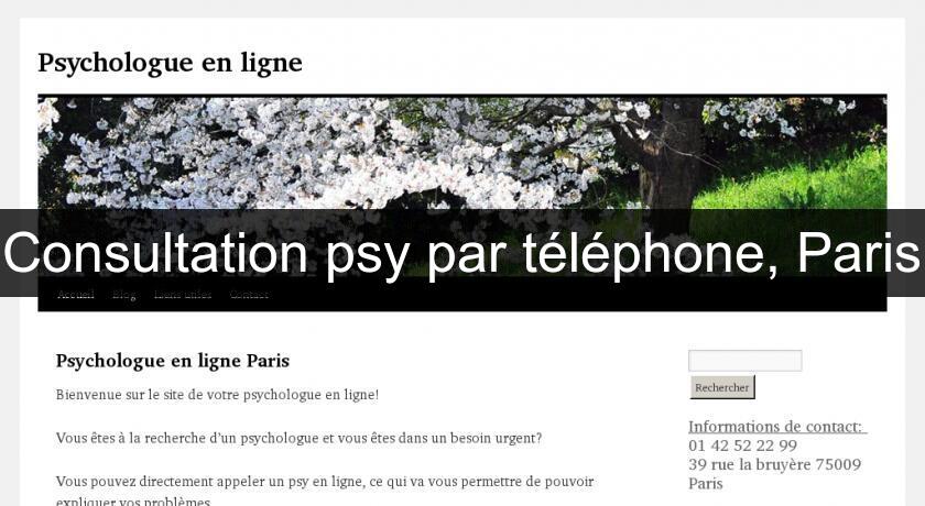 Consultation psy par téléphone, Paris Consultation psy par téléphone, Paris