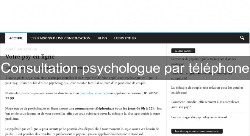 Consultation psychologue par téléphone