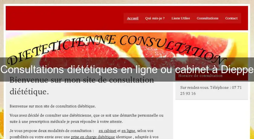 Consultations diététiques en ligne ou cabinet à Dieppe