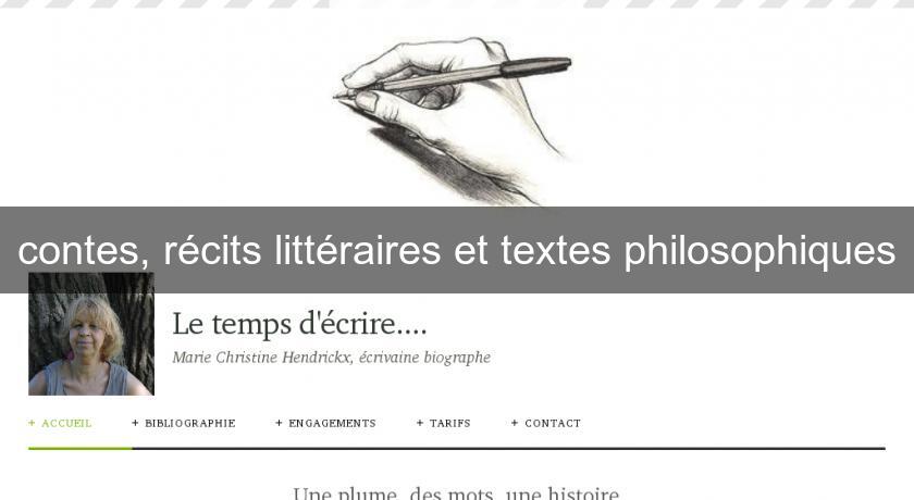 contes, récits littéraires et textes philosophiques contes, récits littéraires et textes philosophiques