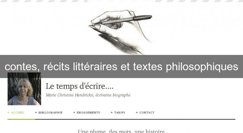 contes, récits littéraires et textes philosophiques