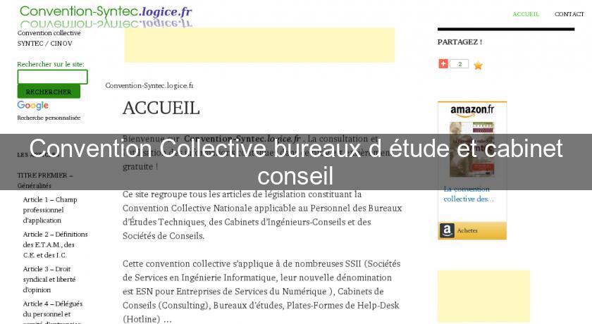 Convention Collective bureaux d'étude et cabinet conseil