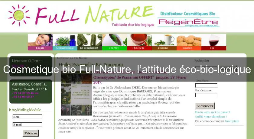 Cosmetique bio Full-Nature, l’attitude éco-bio-logique