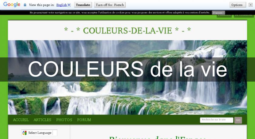COULEURS de la vie COULEURS de la vie