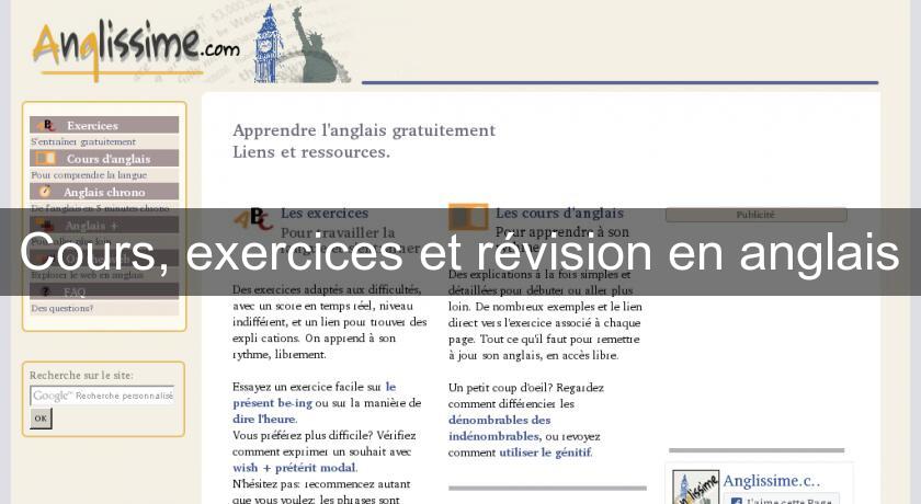 Cours, exercices et révision en anglais