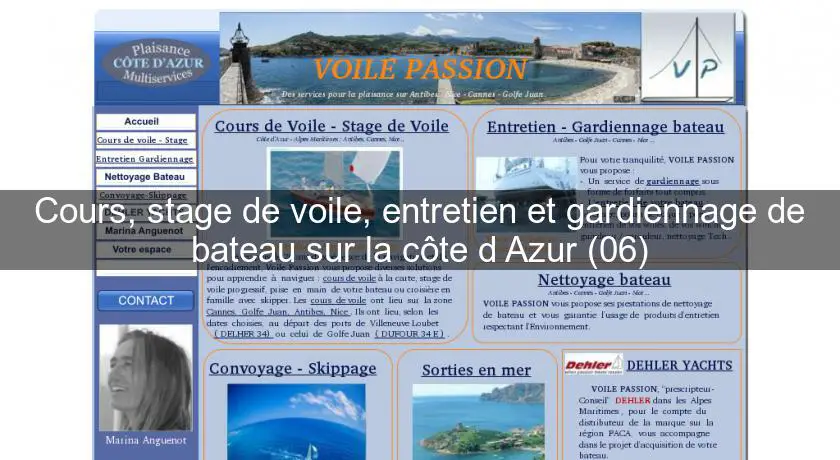 Cours, stage de voile, entretien et gardiennage de bateau sur la côte d'Azur (06)