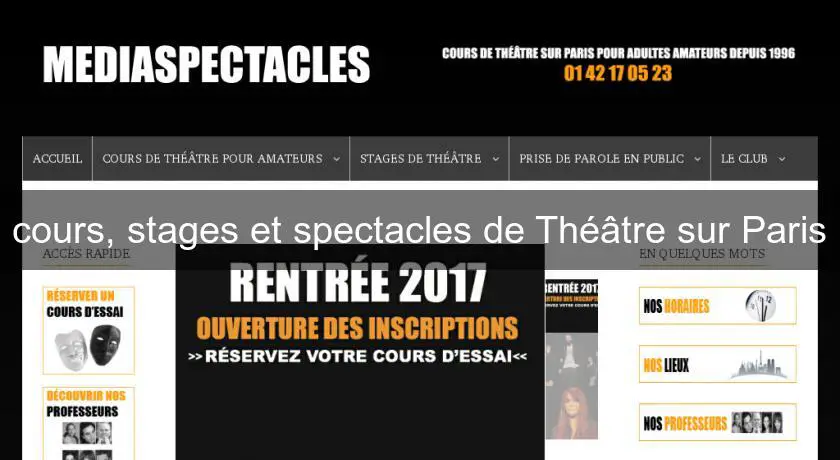 cours, stages et spectacles de Théâtre sur Paris