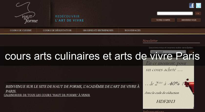 cours arts culinaires et arts de vivre Paris