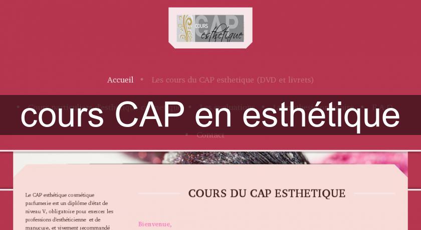 cours CAP en esthétique