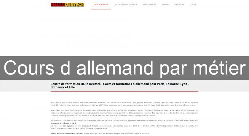 Cours d'allemand par métier Cours d'allemand par métier