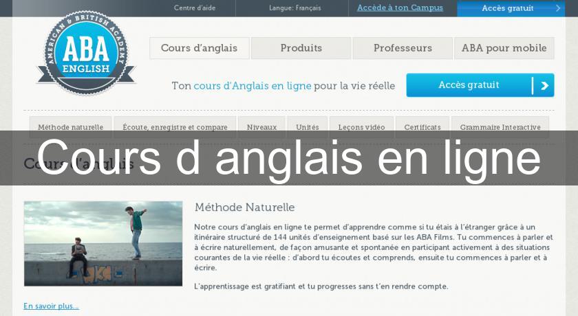 Cours d'anglais en ligne Cours d'anglais en ligne