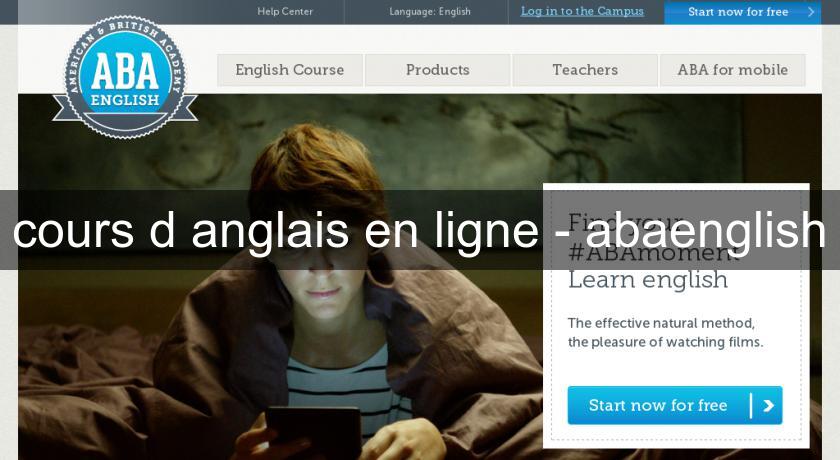 cours d'anglais en ligne - abaenglish